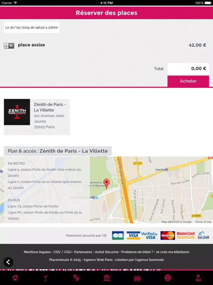Captures d'écran de Placeminute : billet soirée, festival, concert, musée, théâtre ... iPad 