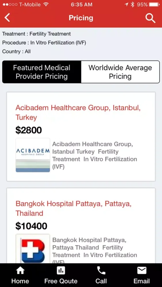 Capturas de tela do PlacidMobile Medical Tourism
