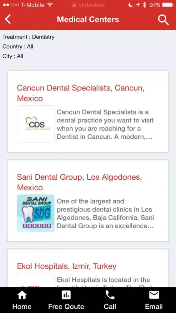 Capturas de tela do PlacidMobile Medical Tourism