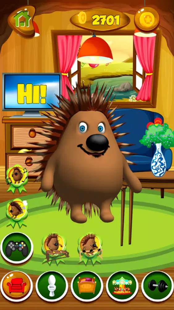 Capturas de tela do Talking Hedgehog