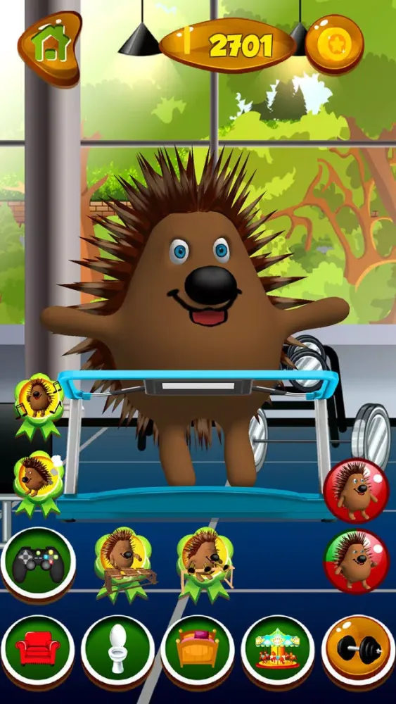 Capturas de tela do Talking Hedgehog