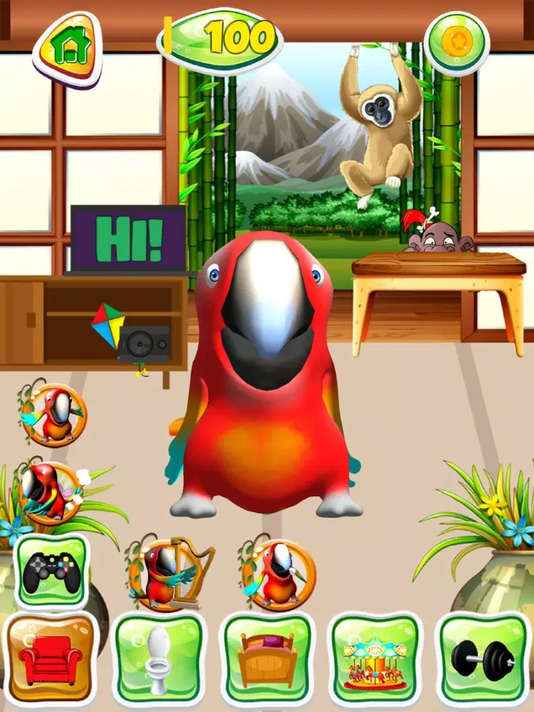 Capturas de tela do Talking Parrot Pet iPad 