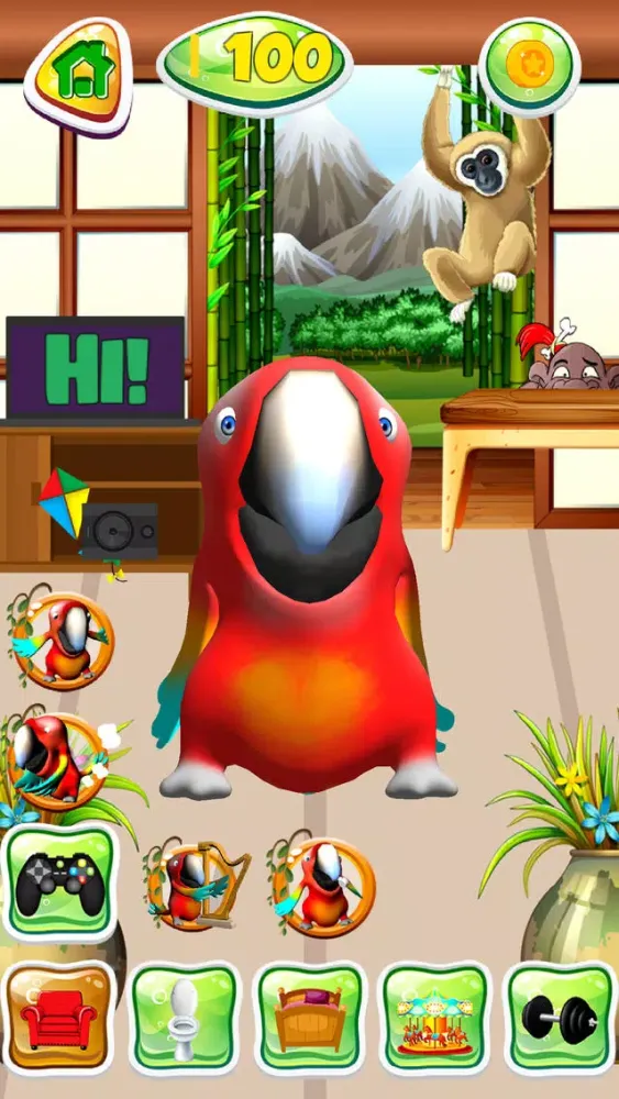Capturas de tela do Talking Parrot Pet