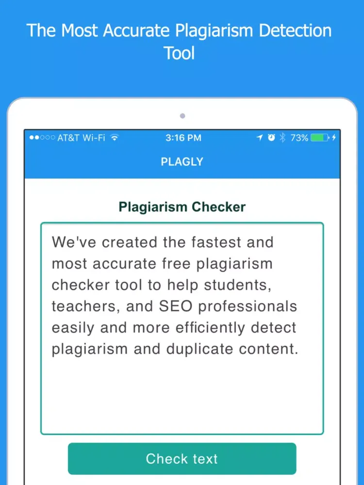 Screenshot di Plagly Plagiarism Checker iPad 