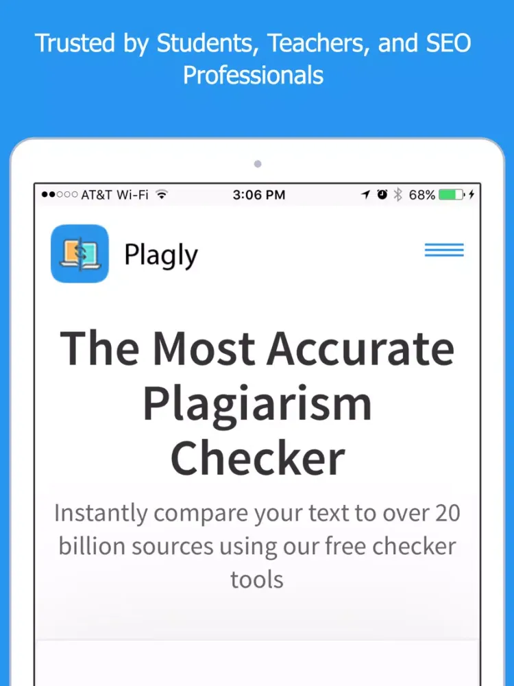Screenshot di Plagly Plagiarism Checker iPad 