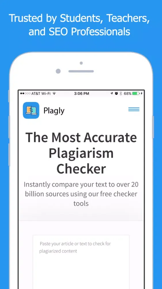 Screenshot di Plagly Plagiarism Checker