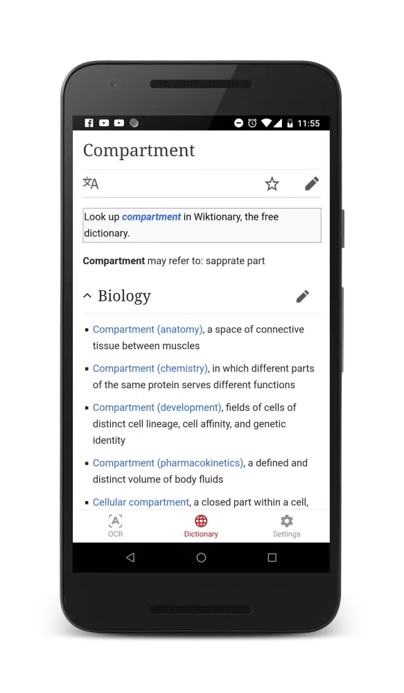 OCR English Dictionary Screenshots