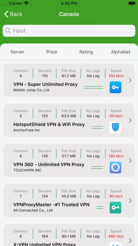 VPN List - Compare VPN Master Ekran Görüntüleri