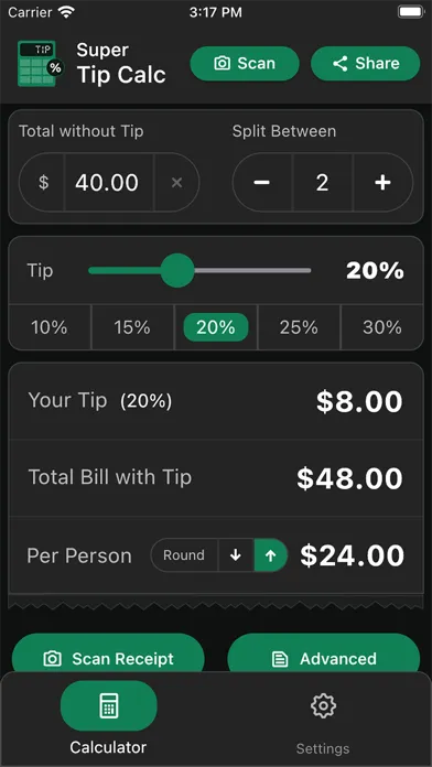Capturas de pantalla de Tip Calc: Super Tip Calculator