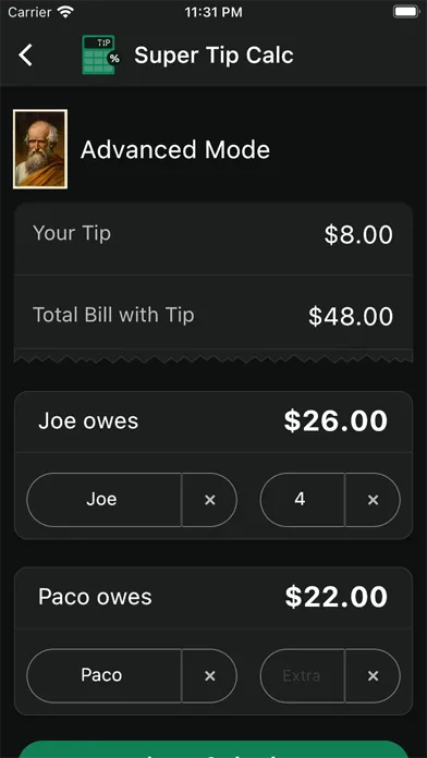 Capturas de pantalla de Tip Calc: Super Tip Calculator
