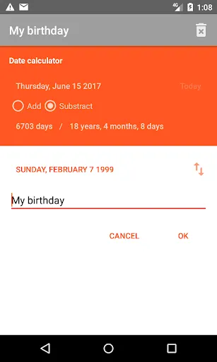 Ảnh chụp màn hình của Days & Dates