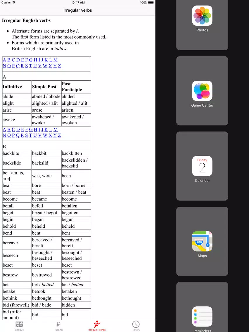 Ảnh chụp màn hình của Academic English-Russian Dictionary iPad 