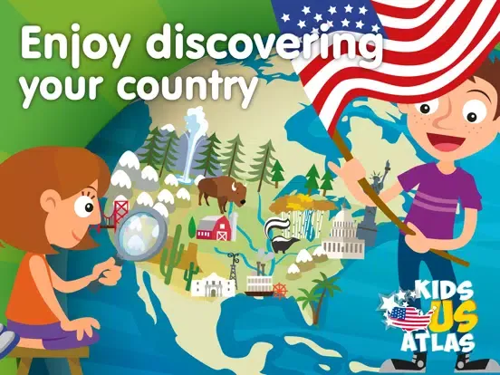 ภาพหน้าจอของ Kids US Atlas - United States Fun Geography Games iPad 