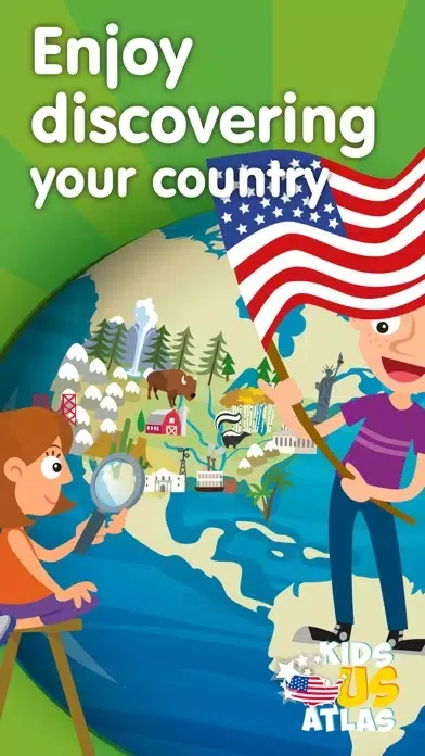 ภาพหน้าจอของ Kids US Atlas - United States Fun Geography Games