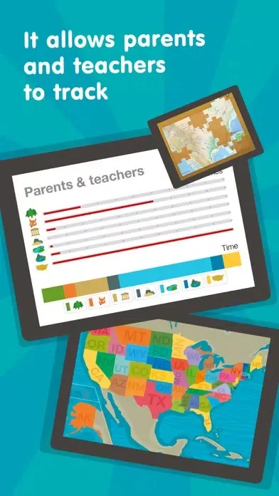 ภาพหน้าจอของ Kids US Atlas - United States Fun Geography Games