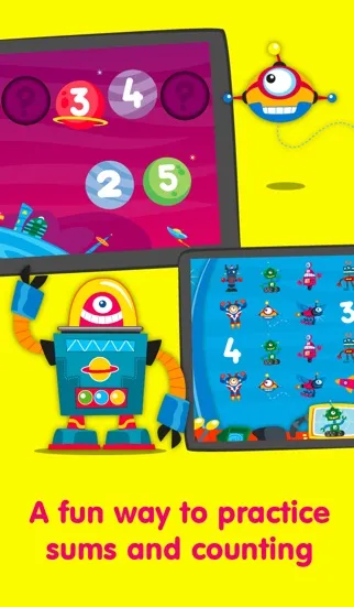 Robots & Numbers - games to learn numbers and practice counting, sums & basic maths for kids and toddlers (Premium) Screenshots