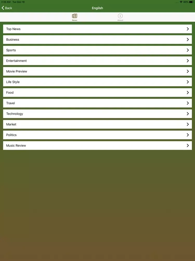 Zrzuty ekranu All News World iPad 