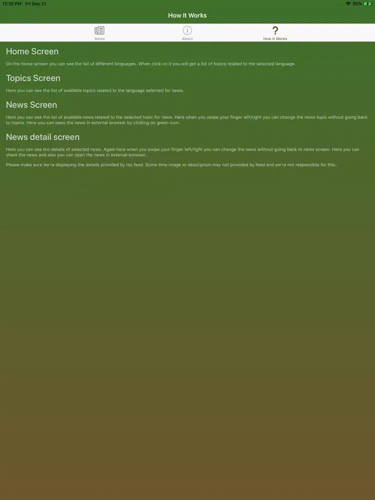 Zrzuty ekranu All News World iPad 