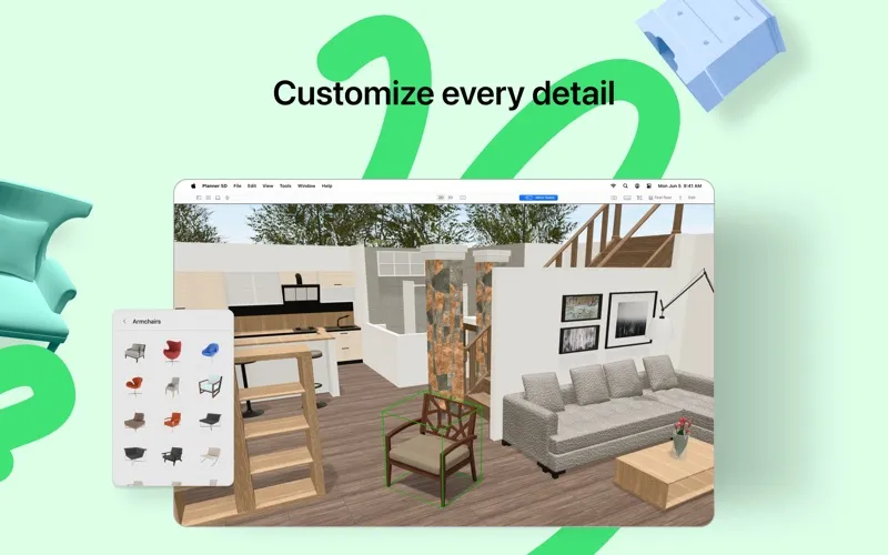 Tangkapan layar Planner 5D: Interior Desig‪n