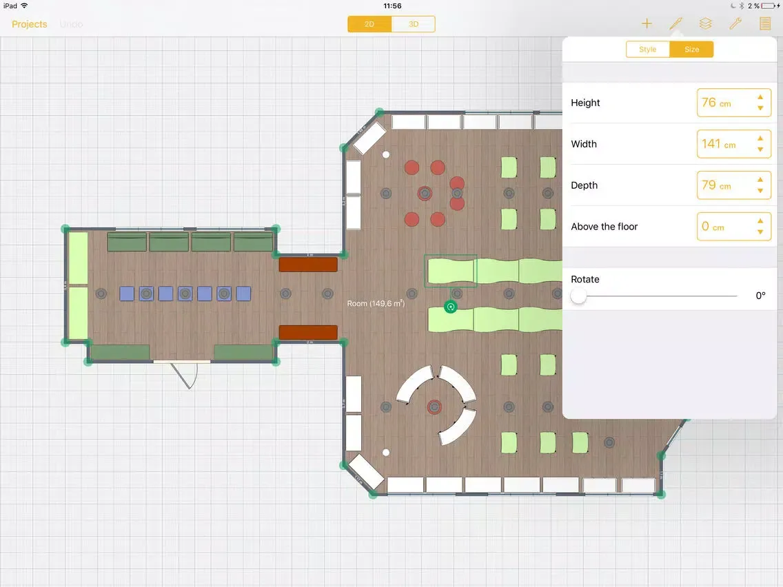 Woods Furniture Space Planner iPad  Screenshots