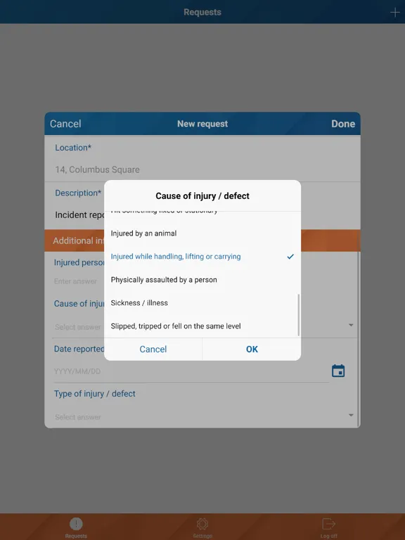 Screenshot di Planon Request For Action iPad 