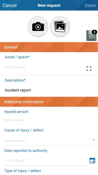Screenshot di Planon Request For Action