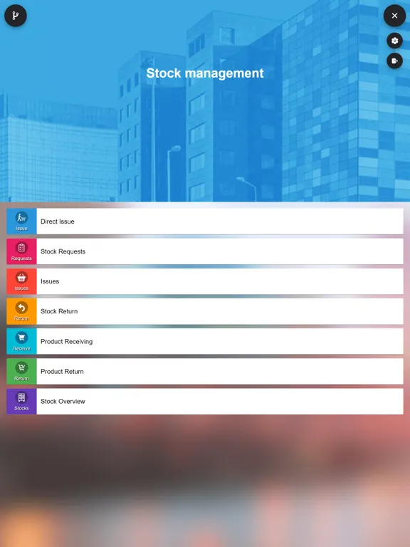 Ảnh chụp màn hình của Planon Warehouse Manager iPad 