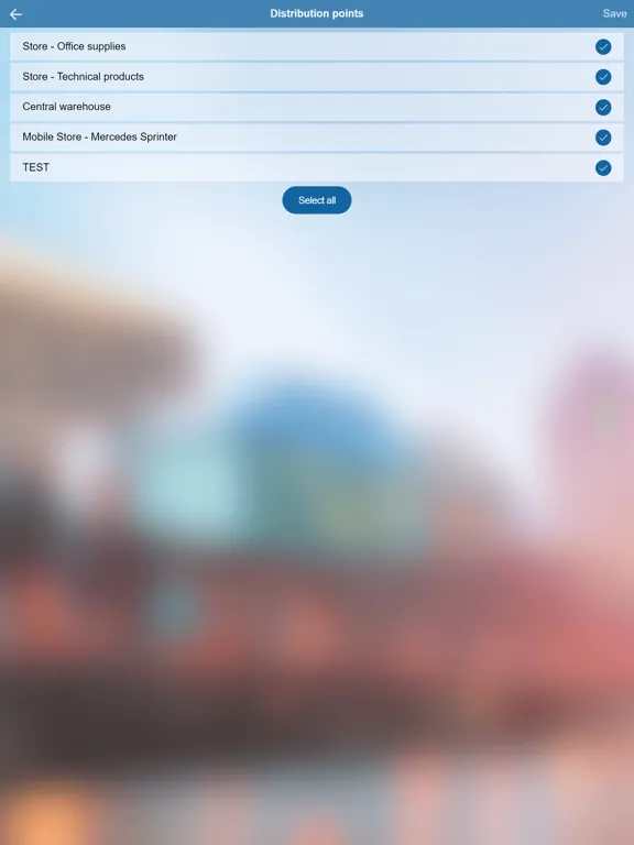 Ảnh chụp màn hình của Planon Warehouse Manager iPad 
