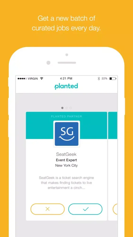 Ảnh chụp màn hình của Planted: Find Jobs You’ll Love