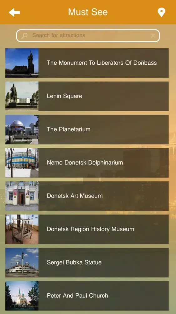 Tangkapan skrin Donetsk Travel Guide