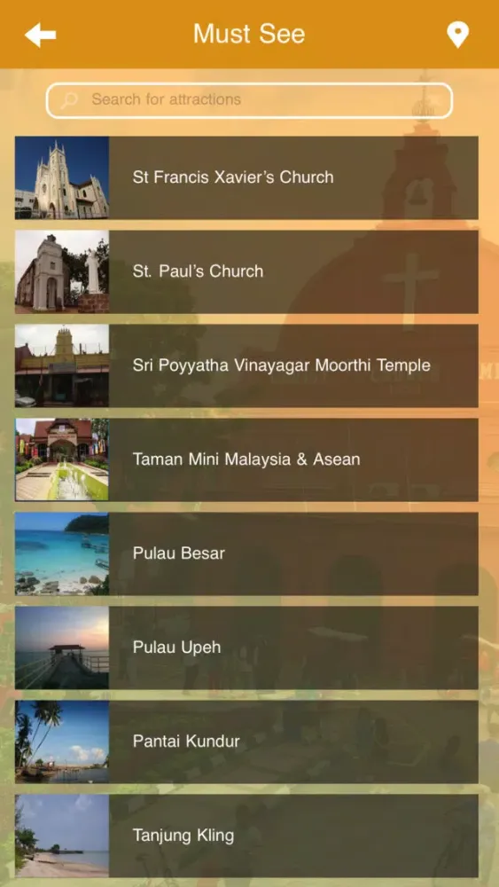 Capturas de tela do Malacca Travel Guide