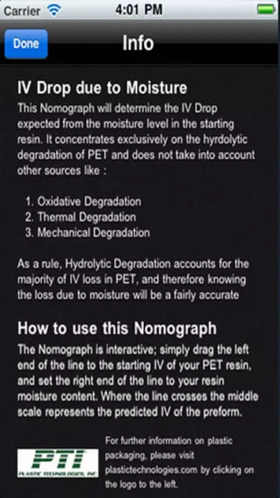 تصاویر P.E.T. Hydrolytic Degradation Nomograph