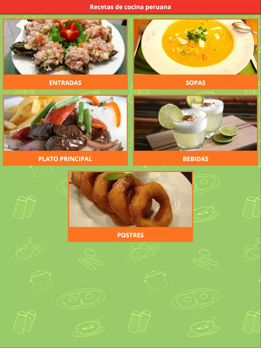 Recetario de Cocina Peruana iPad 应用截图