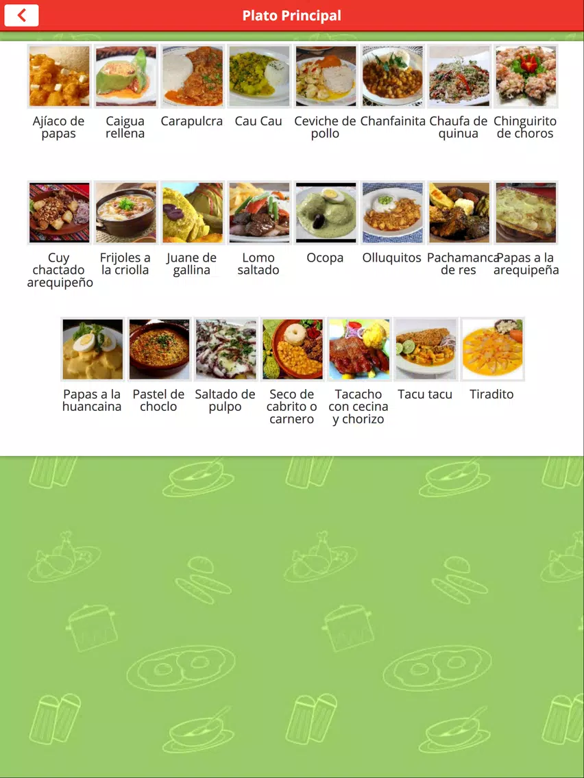 Recetario de Cocina Peruana iPad 应用截图