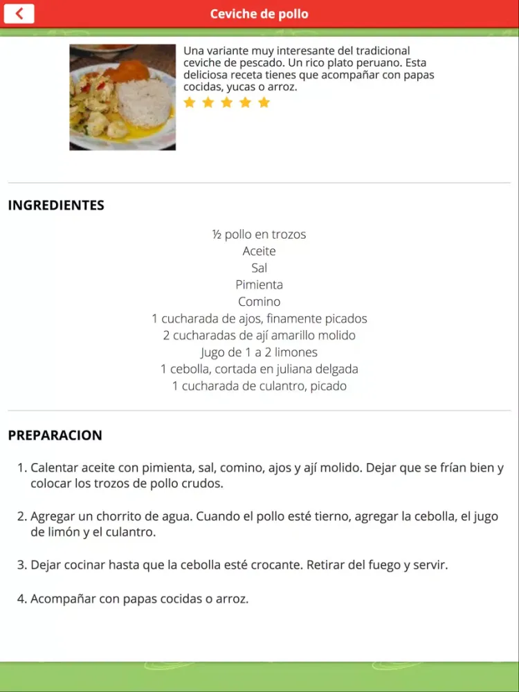 Captures d'écran de Recetario de Cocina Peruana iPad 