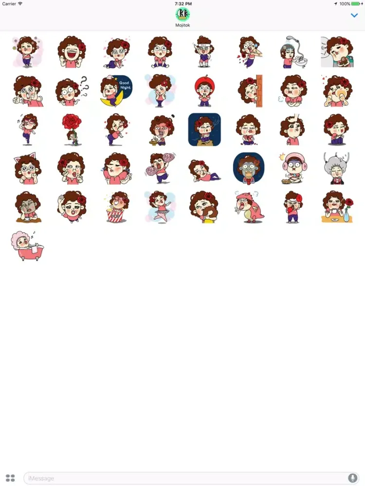 Charming Ms.Bongsuk Stickers iPad  Screenshots