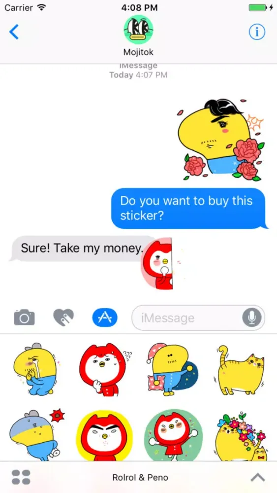 Ảnh chụp màn hình của Rolrol & Peno Stickers