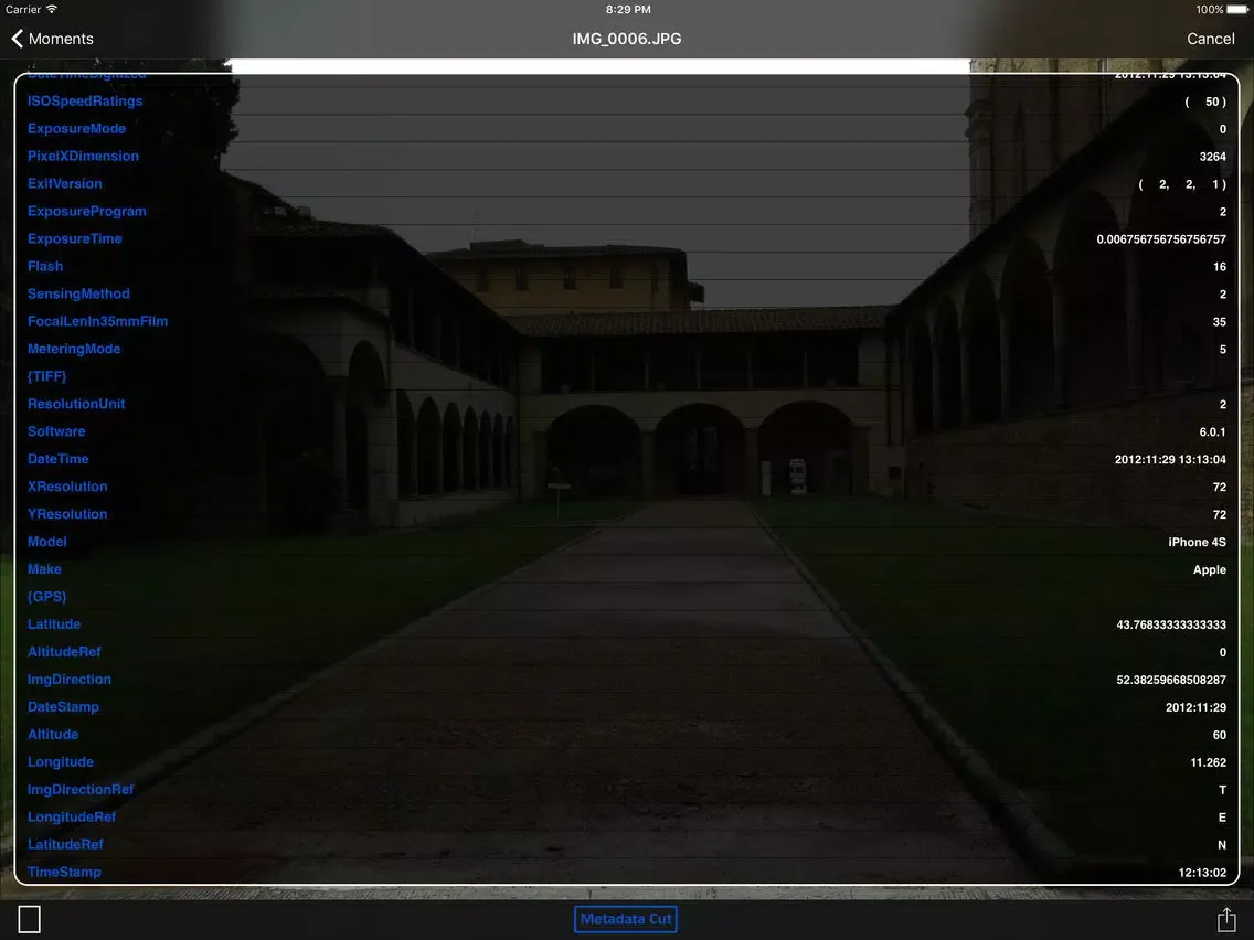 Metadata Cut - View and Remove Metadata iPad  स्क्रीनशॉट