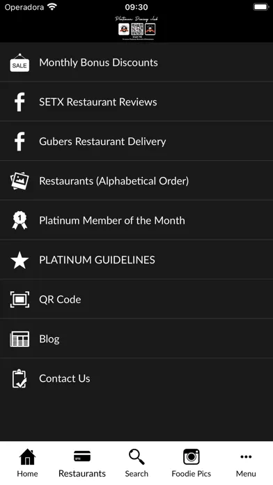 Ảnh chụp màn hình của Platinum Dining Club