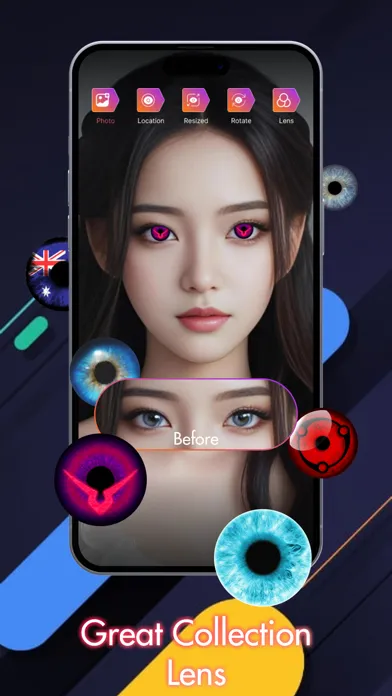 Red eye corrector : Eye lense Screenshots