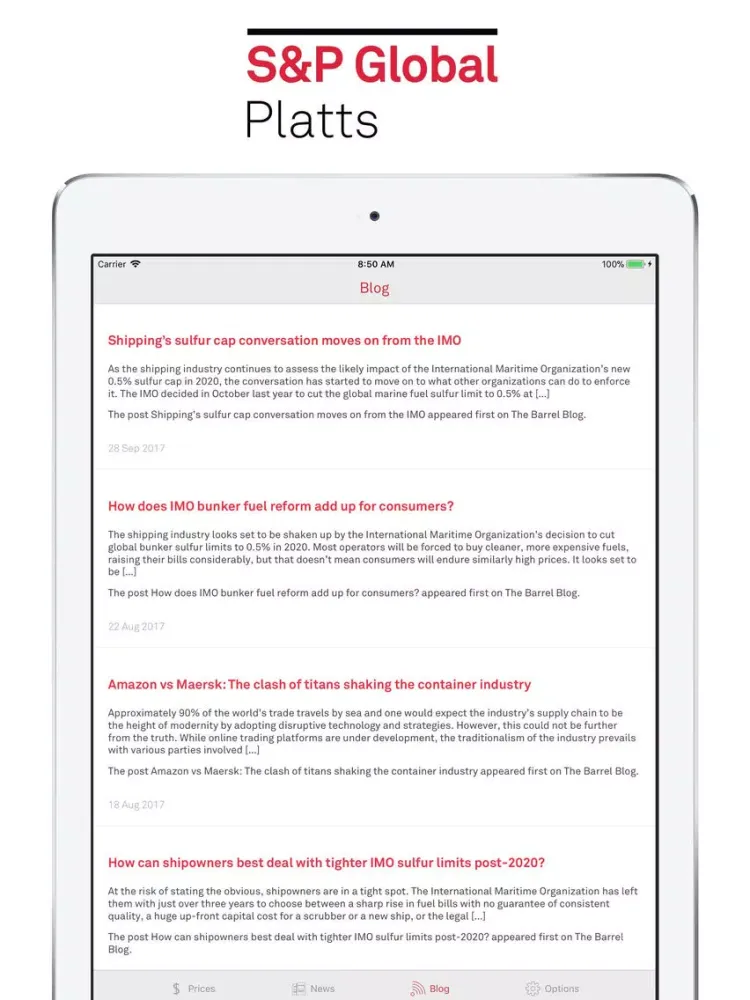 Platts Containers iPad  Ekran Görüntüleri