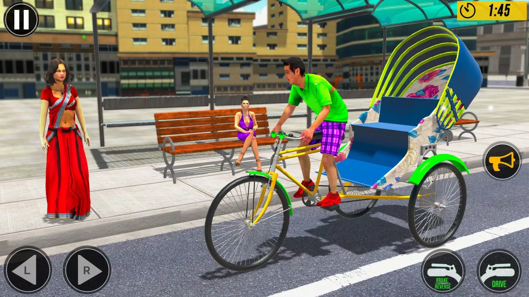Zrzuty ekranu Bicycle Rickshaw Driving Games