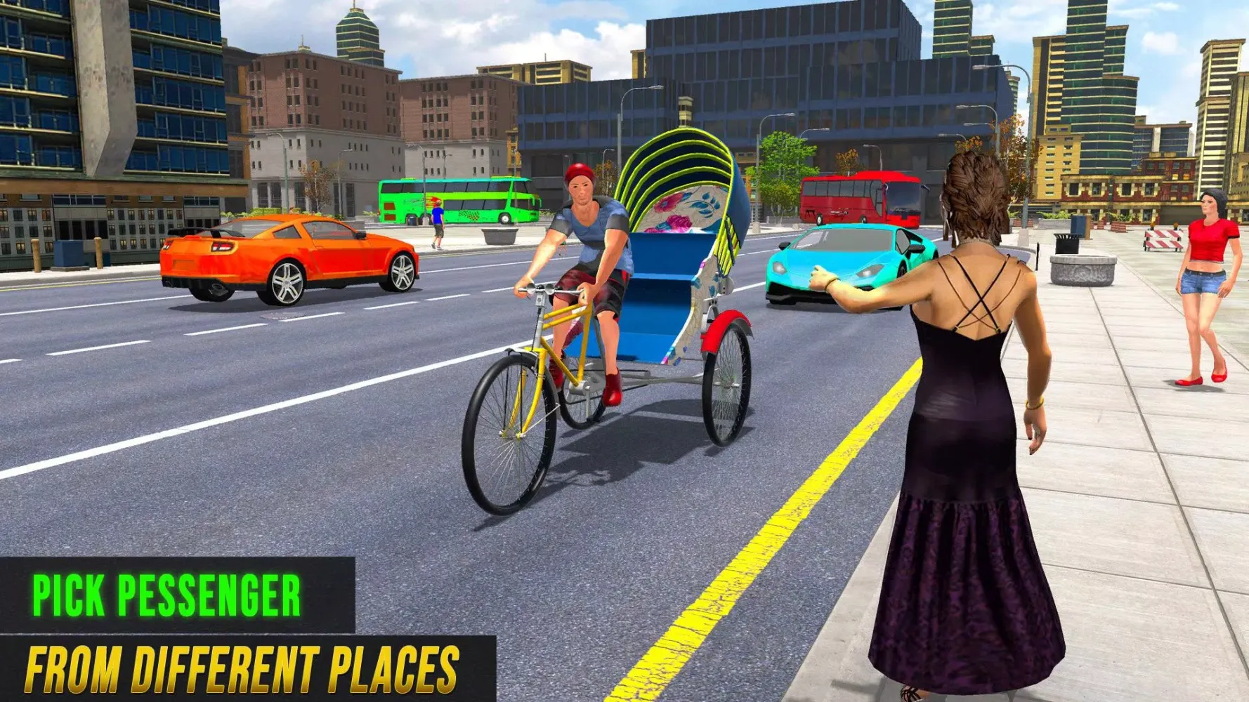 Zrzuty ekranu Bicycle Rickshaw Driving Games
