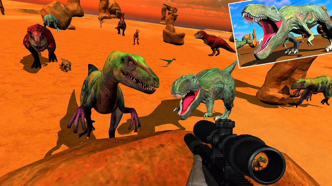 ภาพหน้าจอของ Desert Dinosaur Shooter Pro