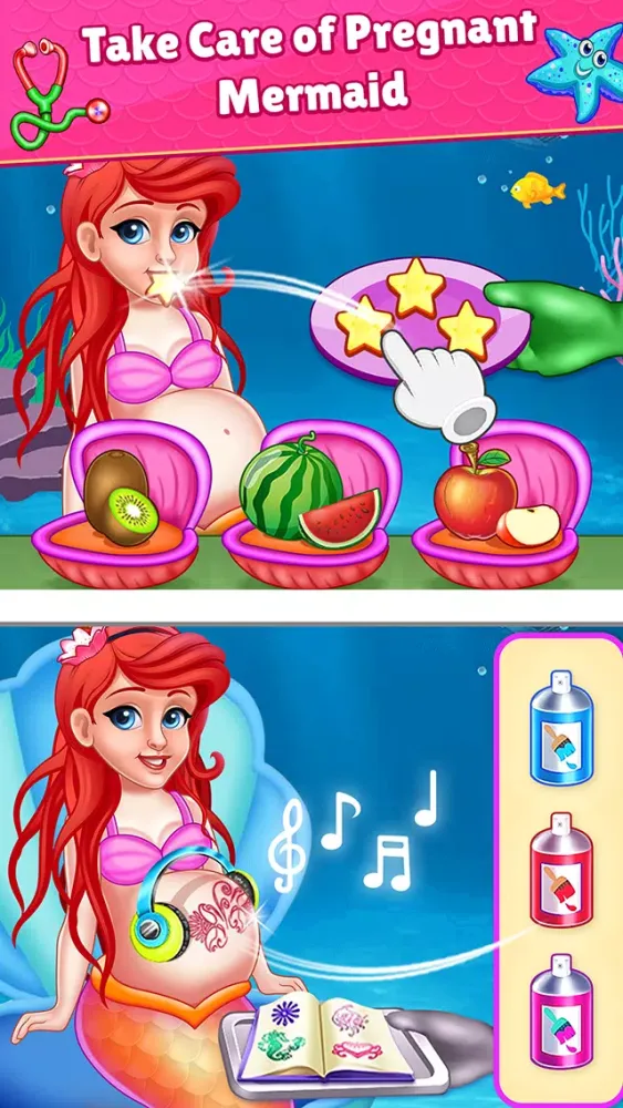Mermaid Mom & Baby Care Game Screenshots