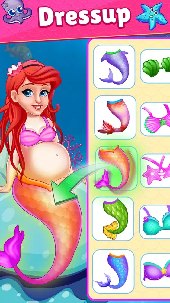 Mermaid Mom & Baby Care Game Screenshots