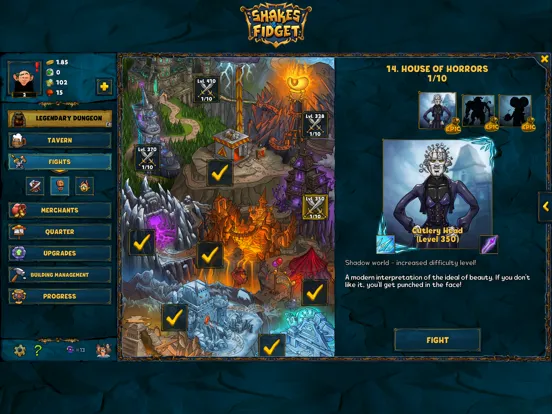 Скриншоты Shakes and Fidget: Idle RPG iPad 