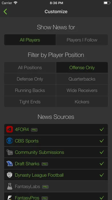 Playerline Fantasy Sports News应用截图