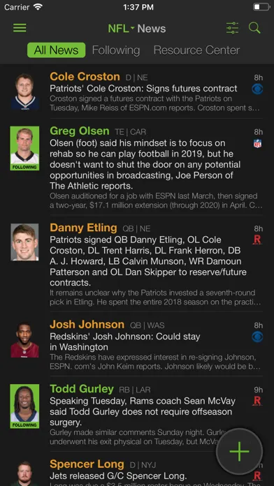 Playerline Fantasy Sports News应用截图