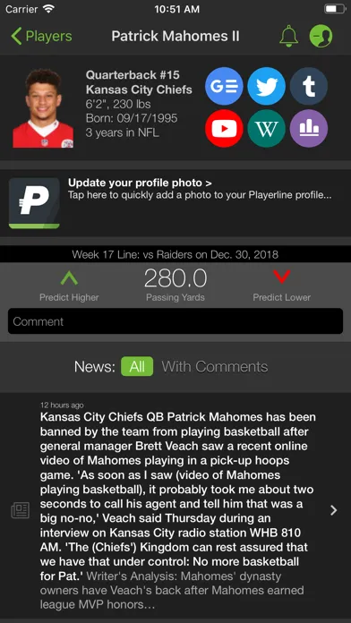 Playerline Fantasy Sports News应用截图